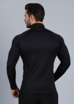 Unisex Zip Pullover Black - Image 3